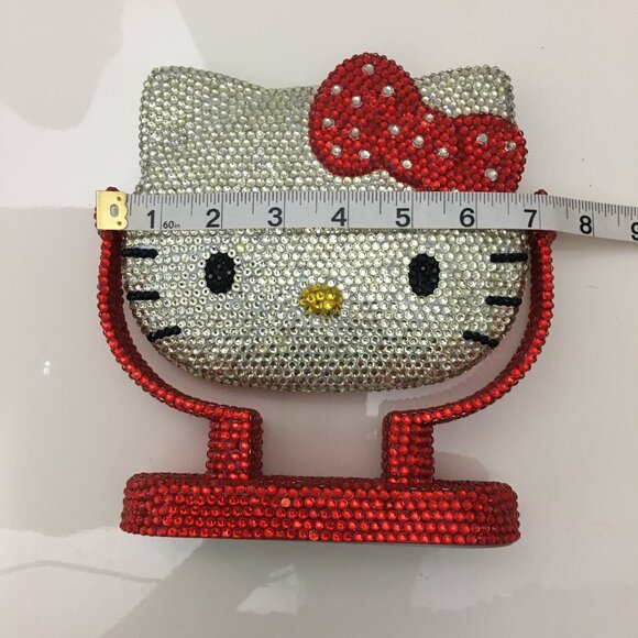Hello Kitty Sparkling Flat Beaded Mirror Stand Up Adjustable Direction - Picture 12 of 13